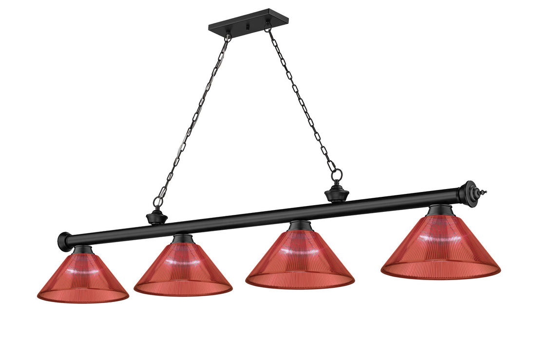Z-Lite 2306-4MB-PRD Four Light Billiard, Matte Black
