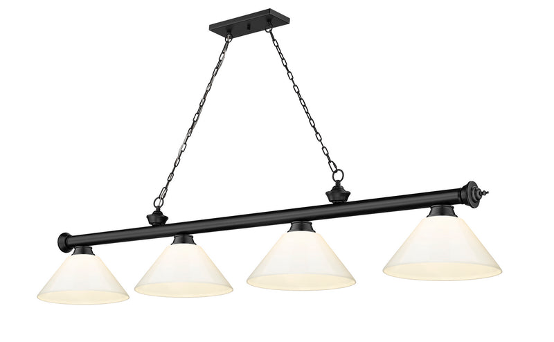 Z-Lite 2306-4MB-PWH Four Light Billiard, Matte Black