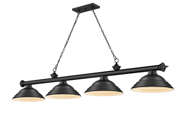 Z-Lite 2306-4MB-SMB Four Light Billiard, Matte Black