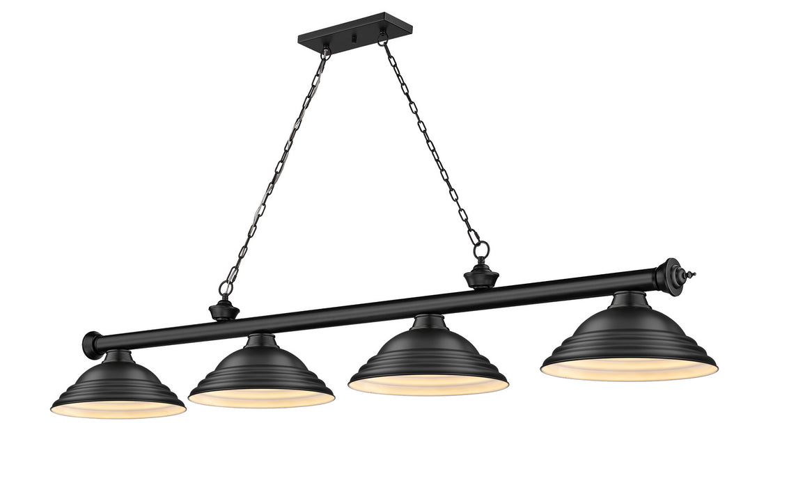 Z-Lite 2306-4MB-SMB Four Light Billiard, Matte Black