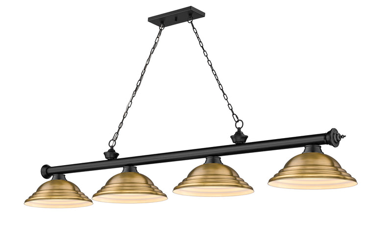 Z-Lite 2306-4MB-SRB Four Light Billiard, Matte Black