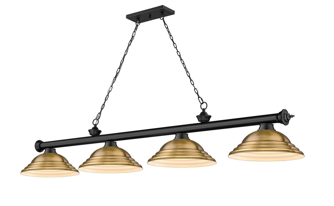 Z-Lite 2306-4MB-SRB Four Light Billiard, Matte Black