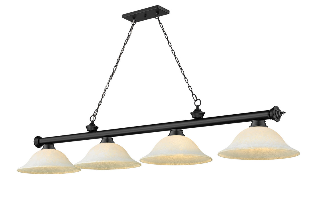 Z-Lite 2306-4MB-WM16 Four Light Billiard, Matte Black