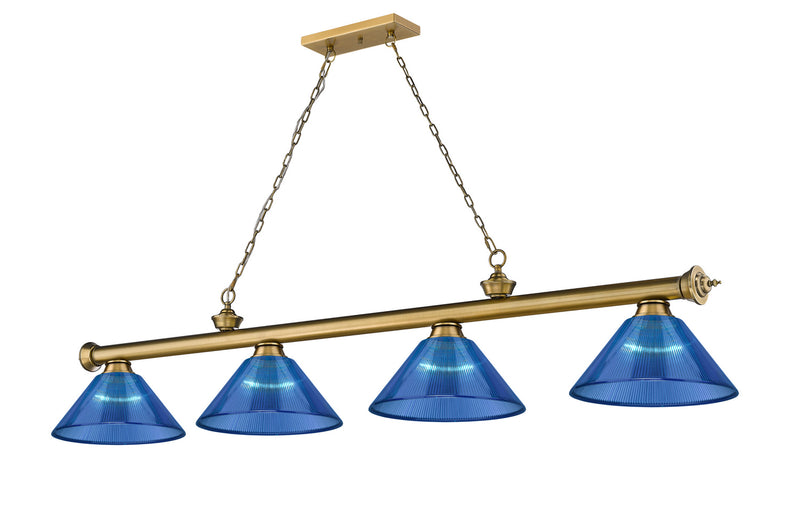 Z-Lite 2306-4RB-ARDB Four Light Billiard, Rubbed Brass