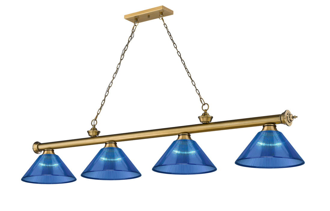 Z-Lite 2306-4RB-ARDB Four Light Billiard, Rubbed Brass