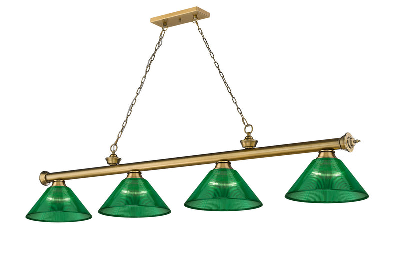 Z-Lite 2306-4RB-ARG Four Light Billiard, Rubbed Brass
