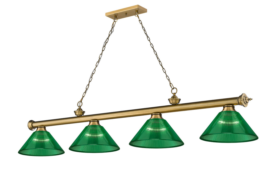 Z-Lite 2306-4RB-ARG Four Light Billiard, Rubbed Brass