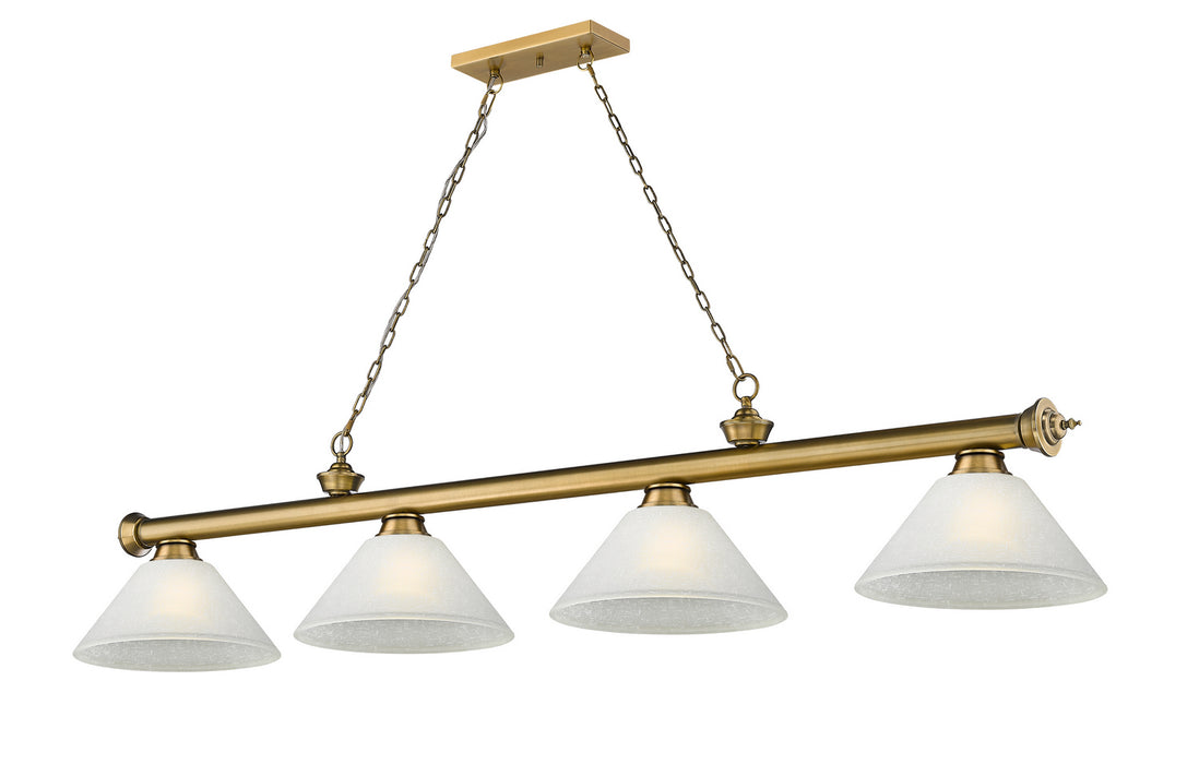 Z-Lite 2306-4RB-AWL14 Four Light Billiard, Rubbed Brass