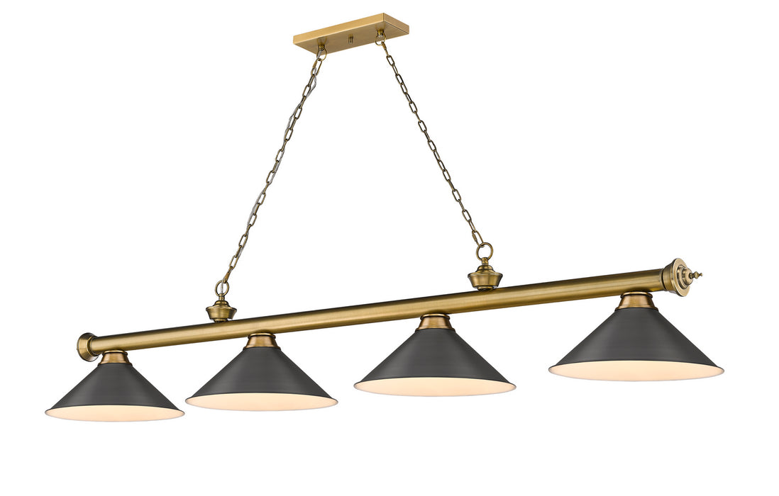Z-Lite 2306-4RB-BRZ15 Four Light Billiard, Rubbed Brass