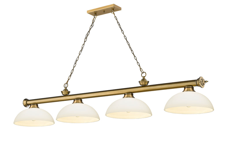Z-Lite 2306-4RB-DMO14 Four Light Billiard, Rubbed Brass