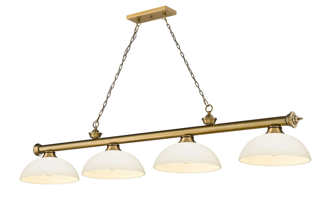Z-Lite 2306-4RB-DMO14 Four Light Billiard, Rubbed Brass