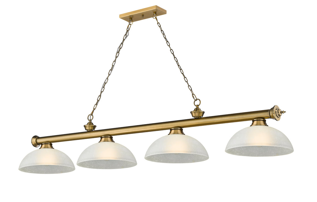 Z-Lite 2306-4RB-DWL14 Four Light Billiard, Rubbed Brass