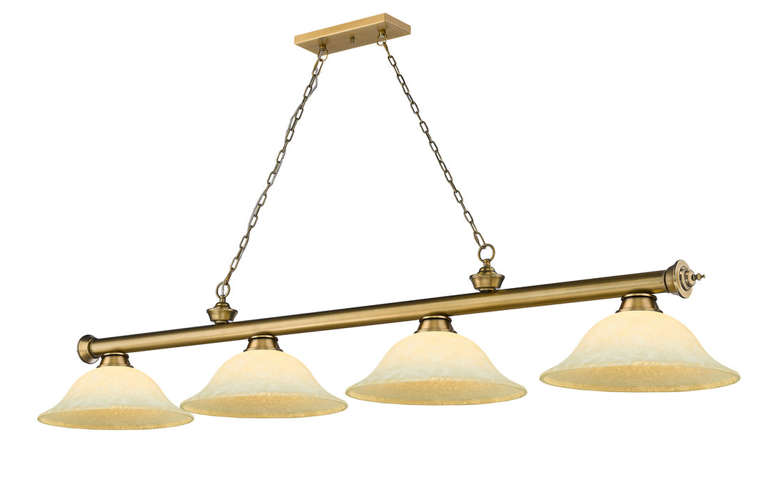 Z-Lite 2306-4RB-GM16 Four Light Billiard, Rubbed Brass