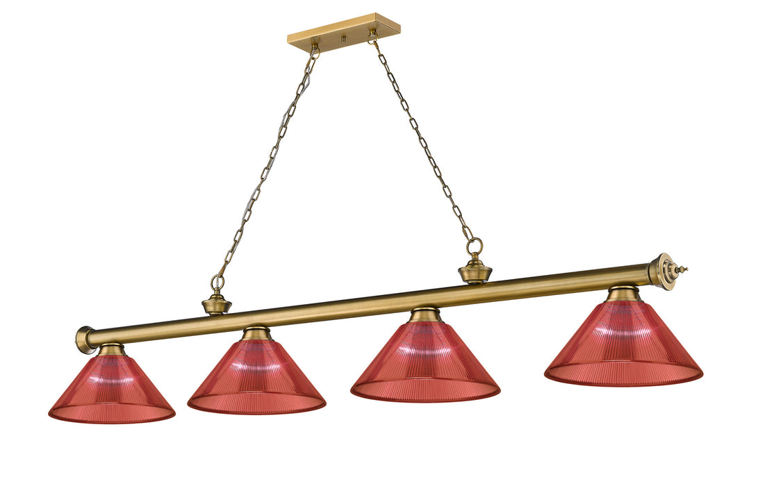 Z-Lite 2306-4RB-PRD Four Light Billiard, Rubbed Brass