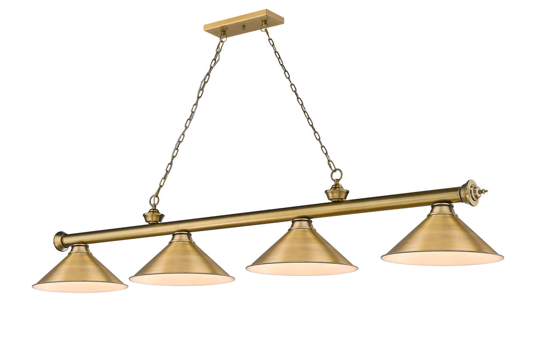 Z-Lite 2306-4RB-RB15 Four Light Billiard, Rubbed Brass