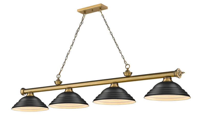 Z-Lite 2306-4RB-SMB Four Light Billiard, Rubbed Brass