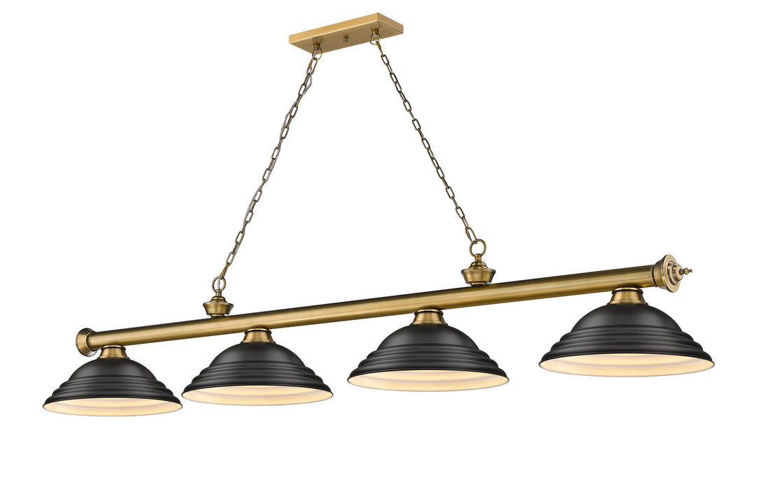 Z-Lite 2306-4RB-SMB Four Light Billiard, Rubbed Brass