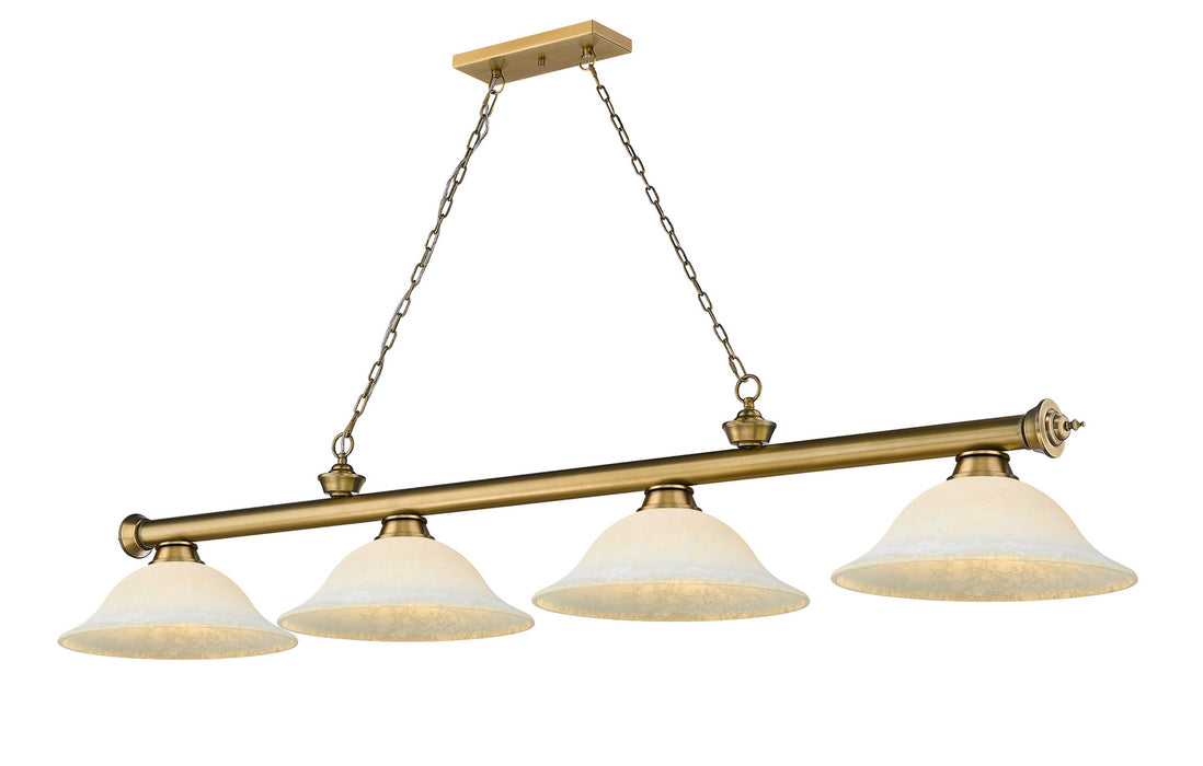 Z-Lite 2306-4RB-WM16 Four Light Billiard, Rubbed Brass