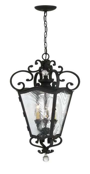 Minka-Lavery 9334-661 Three Light Outdoor Chain Hung, Coal W/Honey Gold Highlight