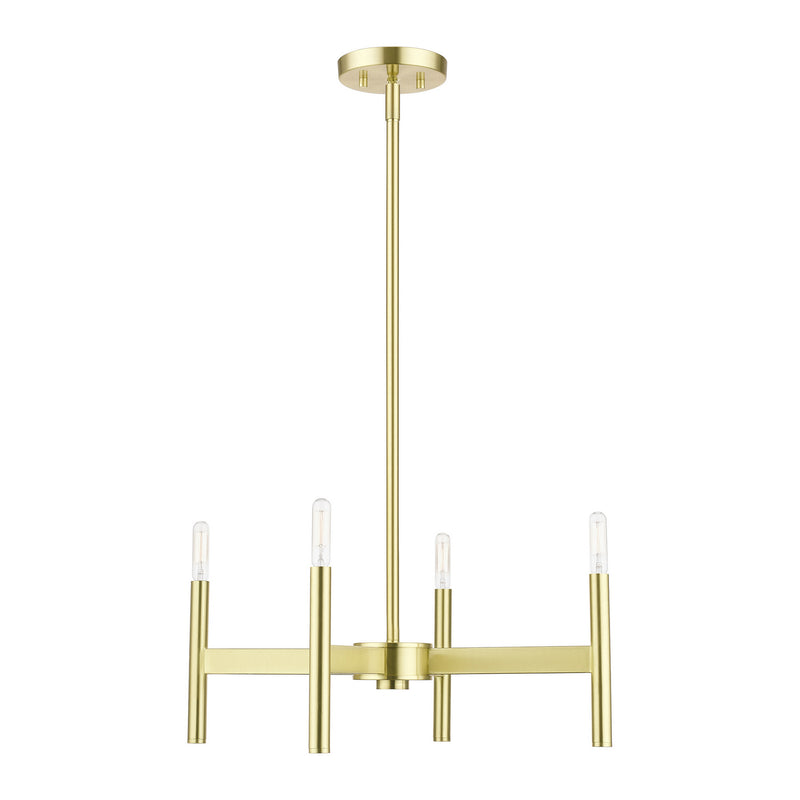Livex Lighting 51174-12 Four Light Chandelier, Satin Brass