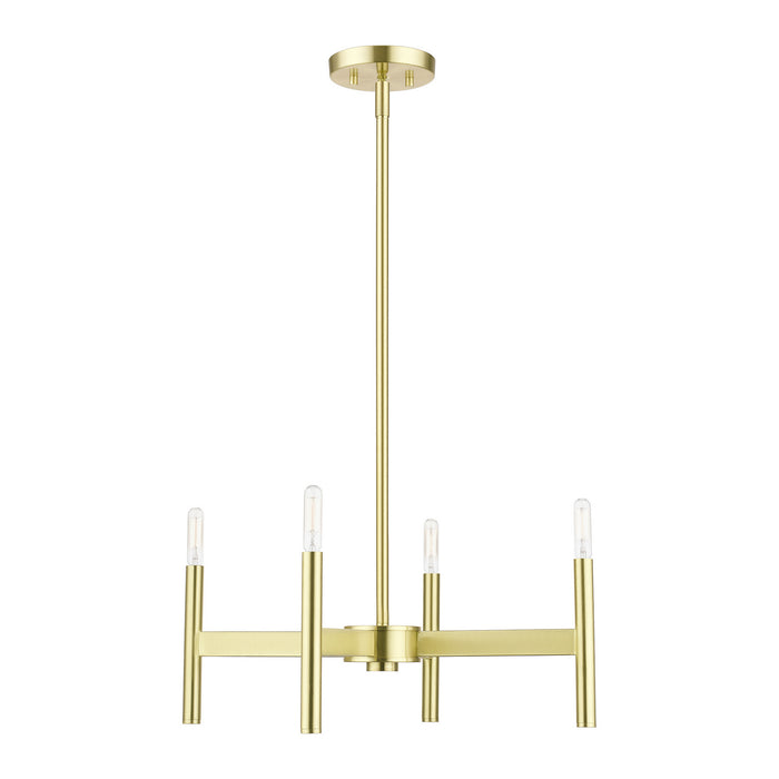 Livex Lighting 51174-12 Four Light Chandelier, Satin Brass