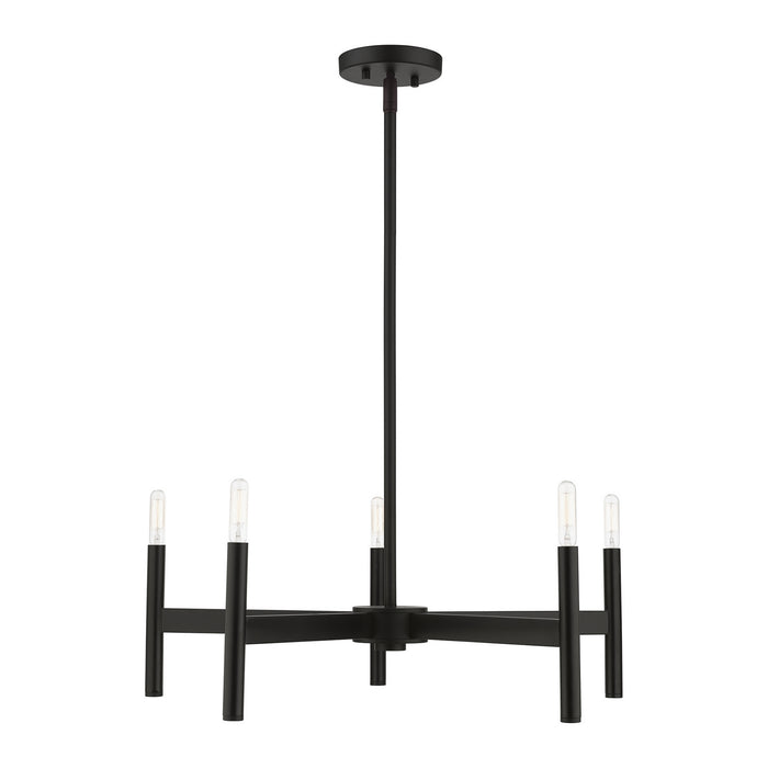 Livex Lighting 51175-04 Five Light Chandelier, Black
