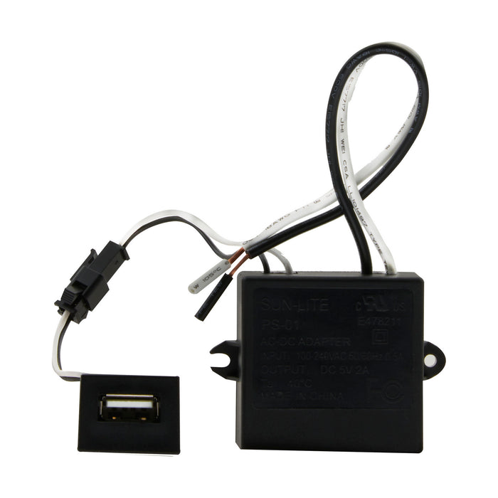 Satco 80-2675 USB Adapter For Table Lamp, Black