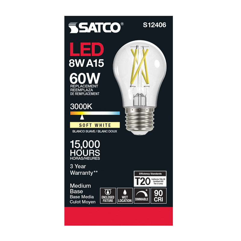 Satco S12406 Light Bulb, Clear