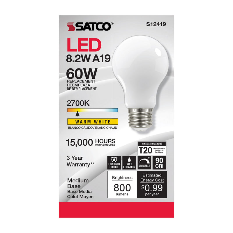 Satco S12419 Light Bulb, Soft White