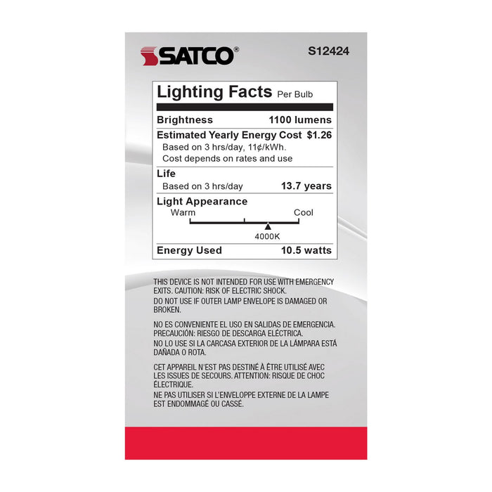 Satco S12424 Light Bulb, Clear