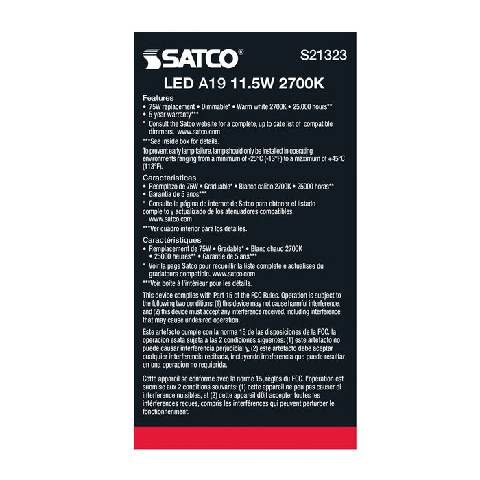 Satco S21323 Light Bulb, Frost