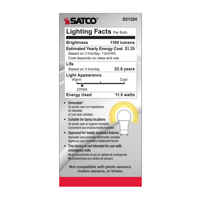 Satco S21324 Light Bulb, Frost