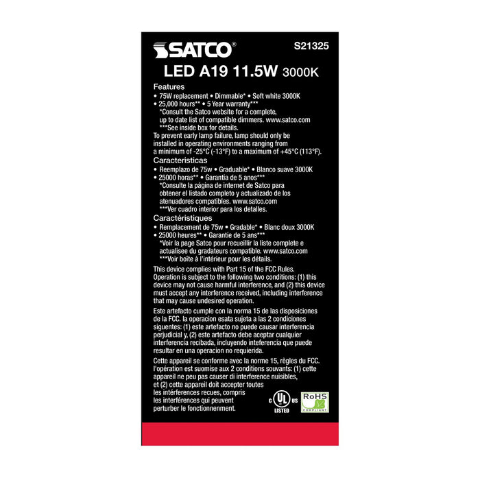 Satco S21325 Light Bulb, Frost