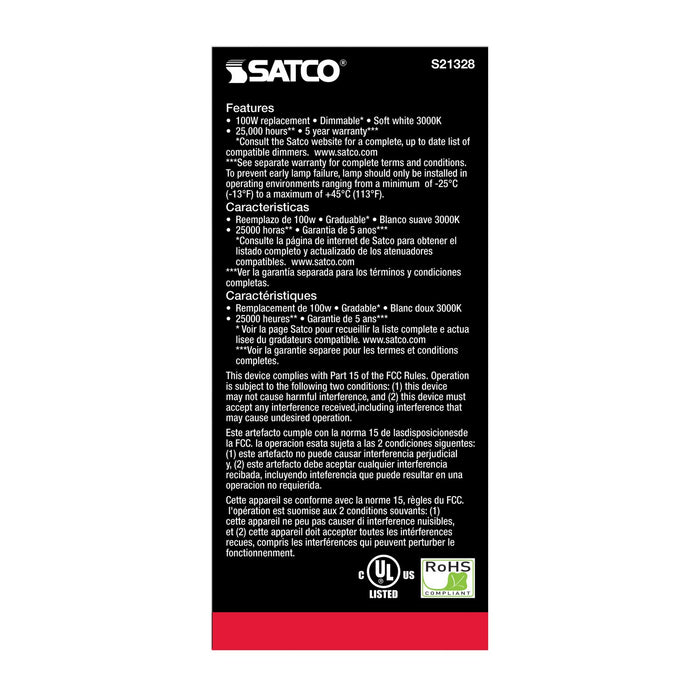 Satco S21328 Light Bulb, Frost