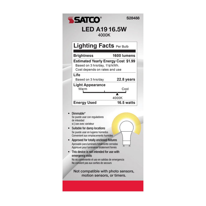 Satco S28488 Light Bulb, Frost