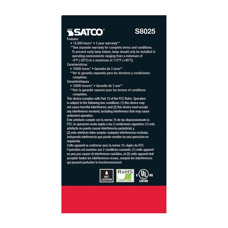 Satco S8025 Light Bulb, Transparent Yellow