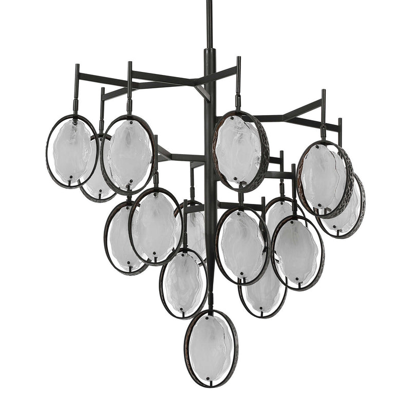 Uttermost 21344 15 Light Chandelier, Dark Hammered Bronze