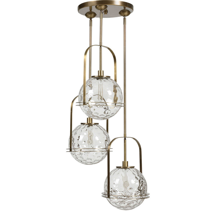Uttermost 21541 Three Light Pendant, Antique Brass