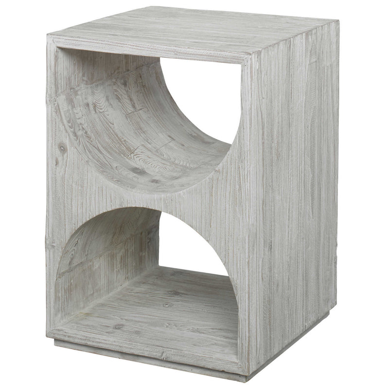 Uttermost 24969 Side Table, Distressed Ivory