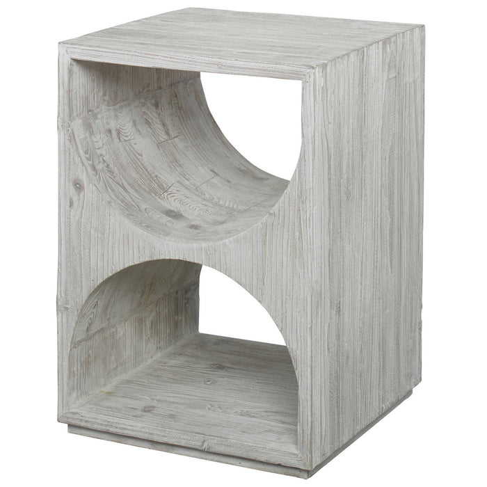 Uttermost 24969 Side Table, Distressed Ivory