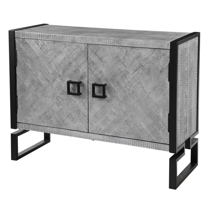 Uttermost 24990 Cabinet, Light Gray And Charcoal
