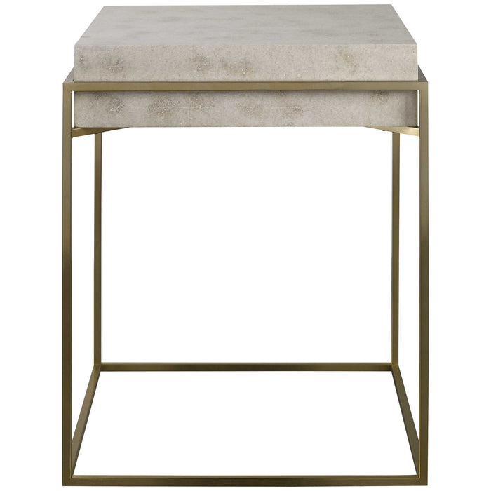 Uttermost 25100 Accent Table, Brushed Brass