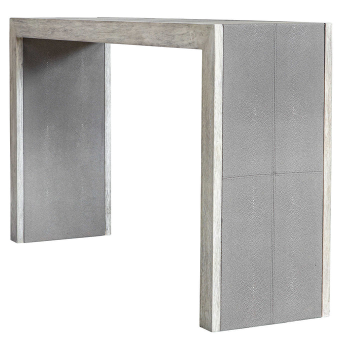 Uttermost 25483 Console Table, Aged White With Gray Distressed