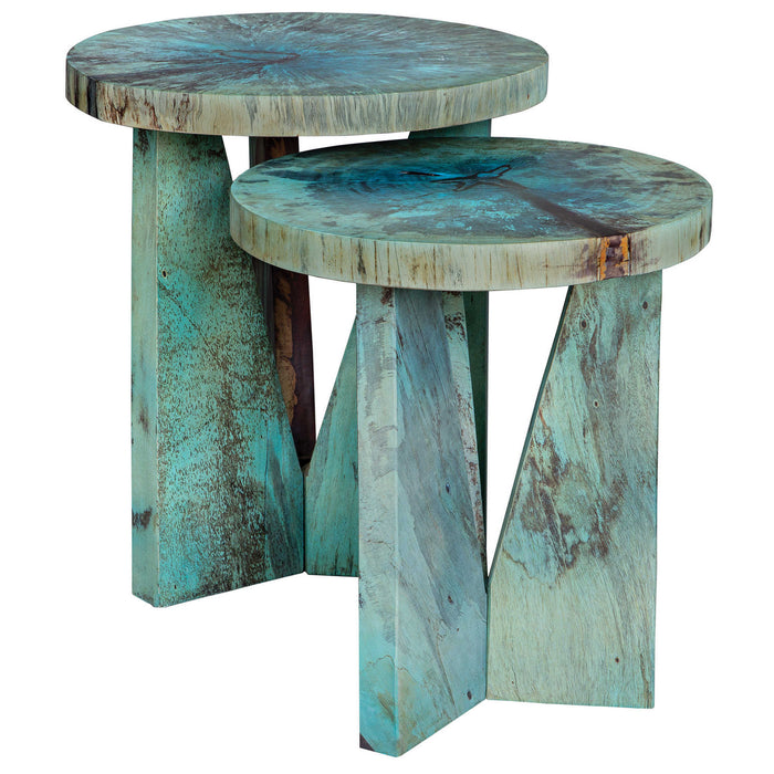 Uttermost 25497 Nesting Tables, S/2, Blue-green
