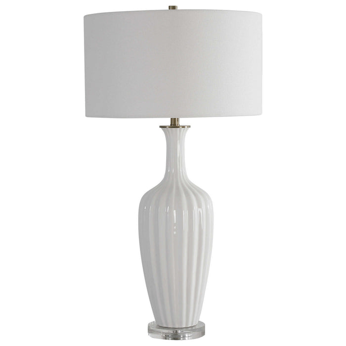 Uttermost 28374-1 One Light Table Lamp, Brushed Brass