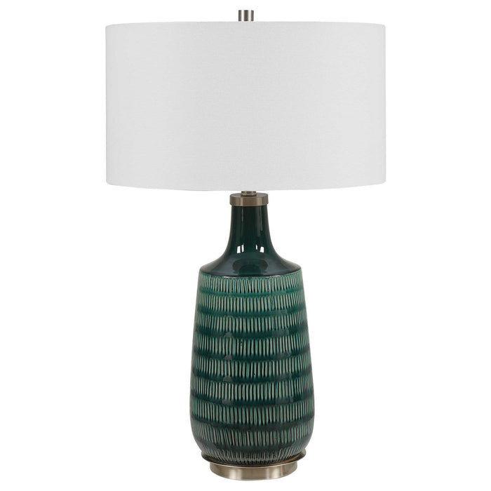 Uttermost 28376-1 One Light Table Lamp, Brushed Nickel