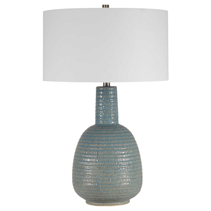 Uttermost 28384-1 One Light Table Lamp, Brushed Nickel