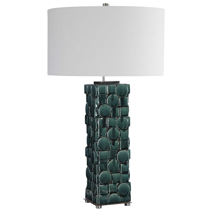 Uttermost 28385 One Light Table Lamp, Brushed Nickel