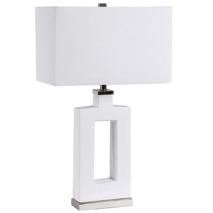 Uttermost 28426-1 One Light Table Lamp, Polished Nickel