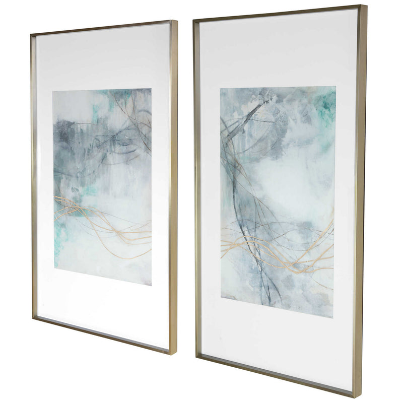 Uttermost 45099 Abstract Prints, Brushed Gold